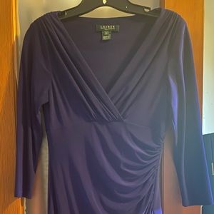 Purple Ralph Lauren business dress faux wrap